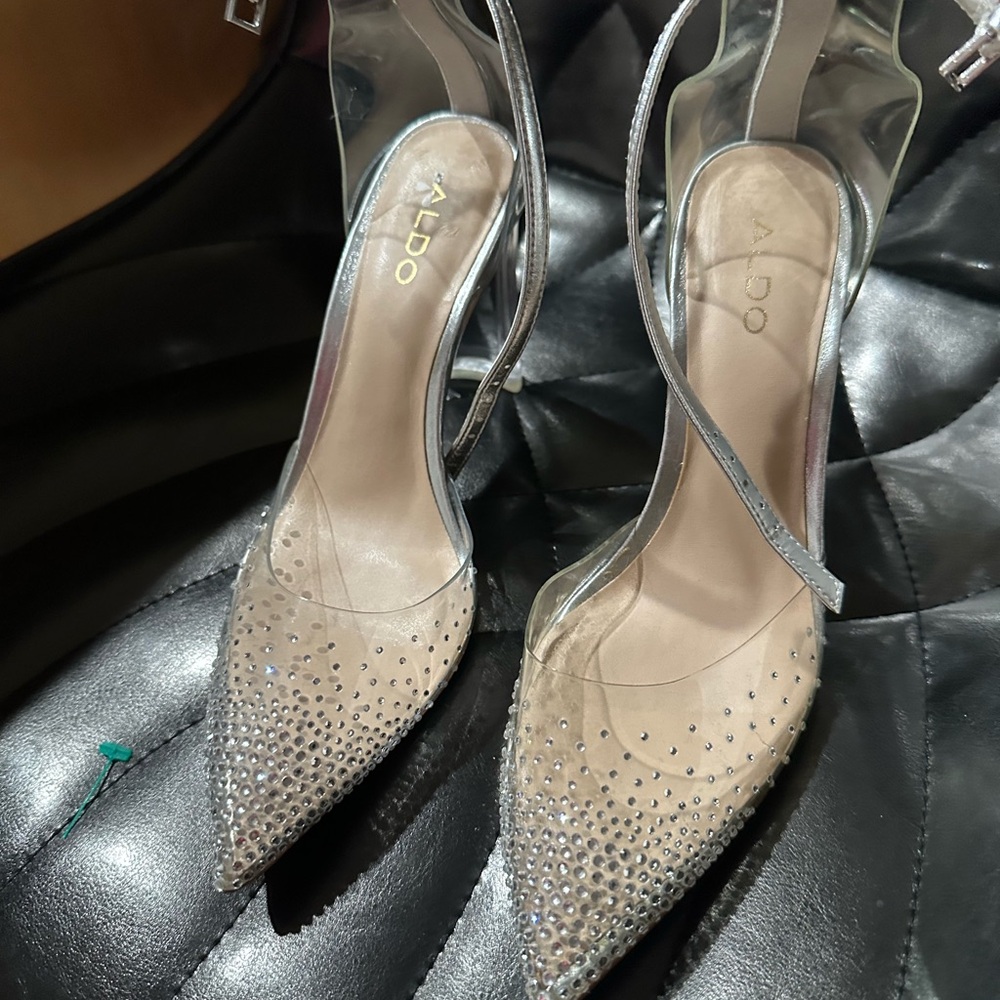 Aldo Silver and Clear Women's Shoes